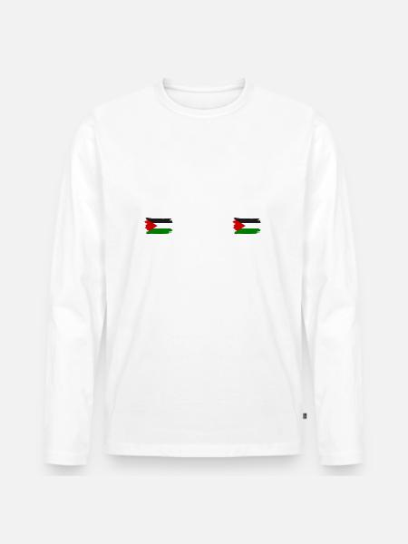 Peace love Free palestine - Men's Premium Organic Long Sleeve Shirt - white