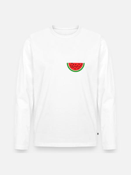 Free palestine - Premium økologisk langærmet T-shirt til mænd - hvid