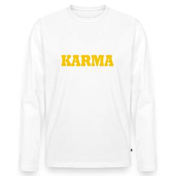 Karma - T-shirt manches longues Premium bio Homme - blanc - Devant - Nico (187cm)