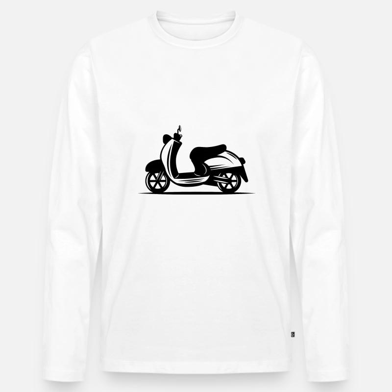 Mofa - Motorroller - Moped - Männer Premium Bio Langarmshirt - Weiß