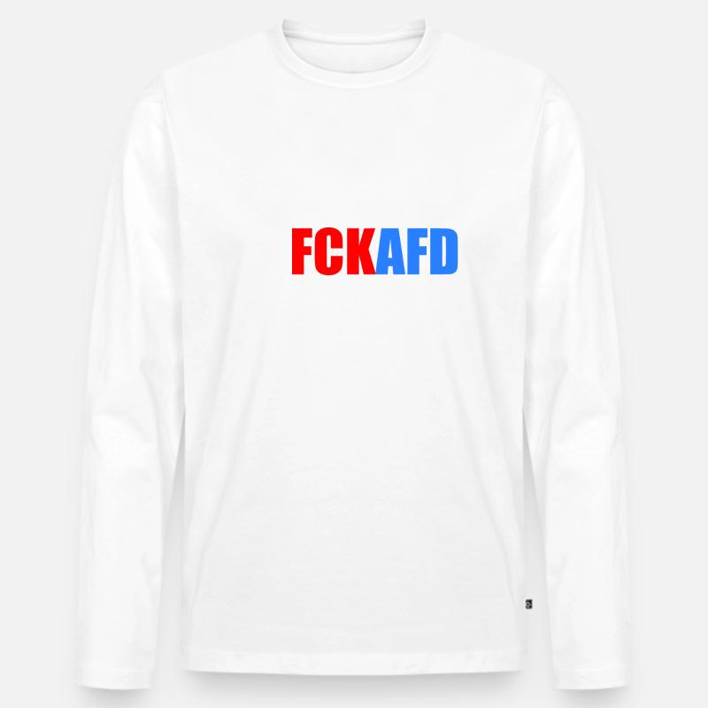 Fck afd - Männer Premium Bio Langarmshirt - Weiß