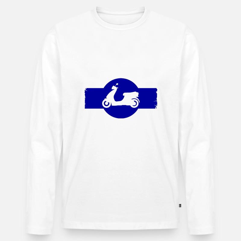 Mofa - Motorroller - Moped - Männer Premium Bio Langarmshirt - Weiß