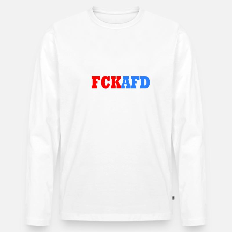 Fck afd - Männer Premium Bio Langarmshirt - Weiß