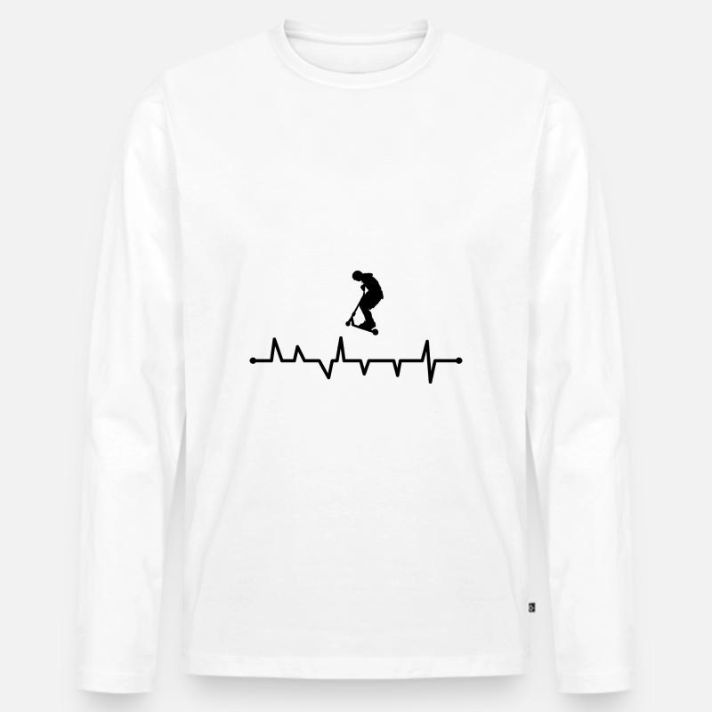 Stunt Scooter - Männer Premium Bio Langarmshirt - Weiß