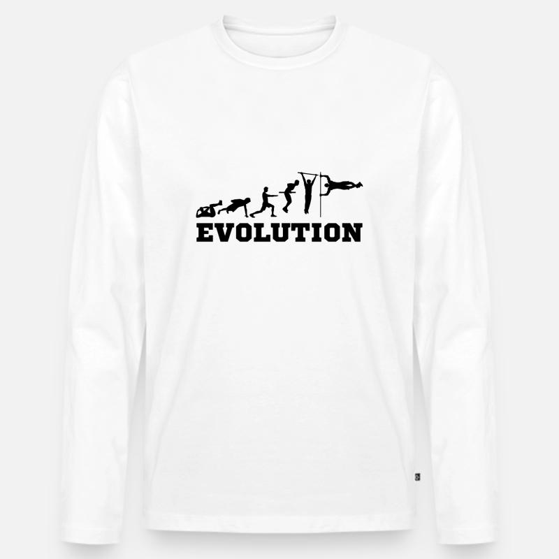Calisthenics Evolution - Männer Premium Bio Langarmshirt - Weiß