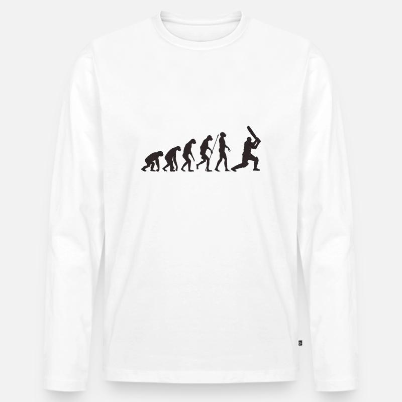 Cricket Evolution - Männer Premium Bio Langarmshirt - Weiß
