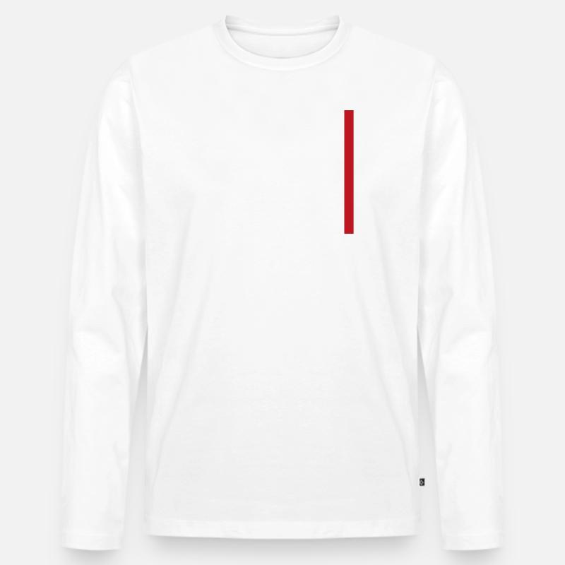 Wien - Style Steifen - Männer Premium Bio Langarmshirt - Weiß