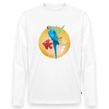 Papagei - Männer Premium Bio Langarmshirt - Weiß - Vorne - Nico (187cm)