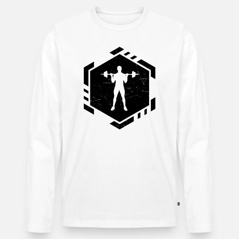 Gewichtheben Ausdauertraining Krafttraining - Männer Premium Bio Langarmshirt - Weiß