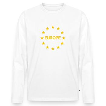 L’Europe - T-shirt manches longues Premium bio Homme - blanc - Devant - Nico (187cm)