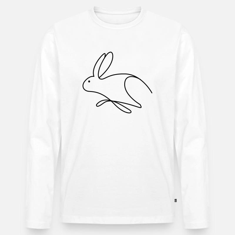 Hase - Männer Premium Bio Langarmshirt - Weiß