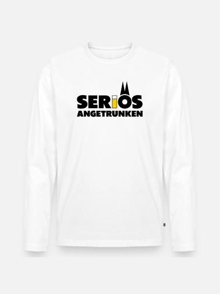 Seriös angetrunken mit Kölsch - Männer Premium Bio Langarmshirt - Weiß