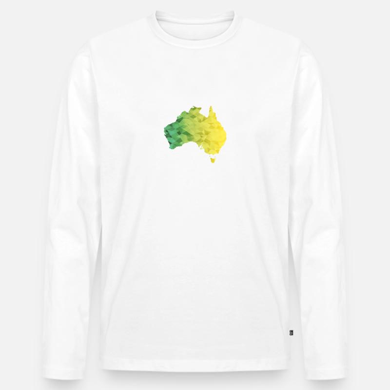 Australien Polygon - Männer Premium Bio Langarmshirt - Weiß