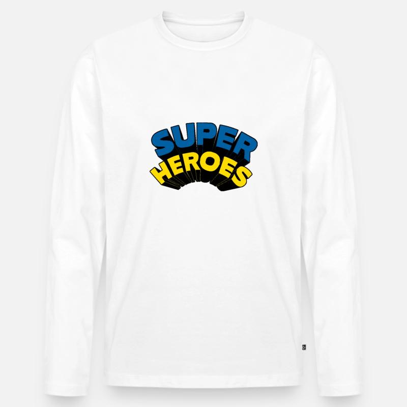Superhelden Geschenk - Männer Premium Bio Langarmshirt - Weiß