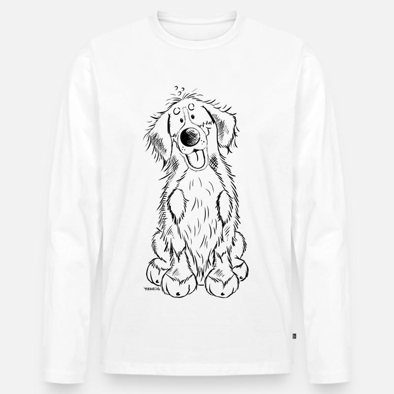 Da ist der Berner Sennenhund - Männer Premium Bio Langarmshirt - Weiß