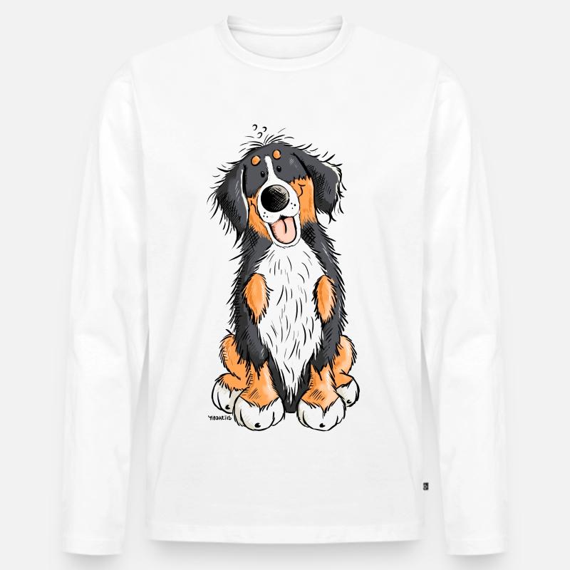 Berner Sennenhund mach Platz - Männer Premium Bio Langarmshirt - Weiß