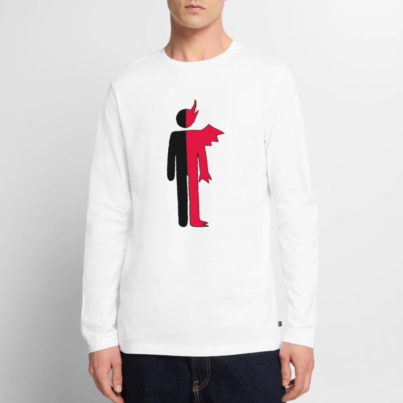 Mann oder Dämon Piktogramm Männer Premium Bio Langarmshirt