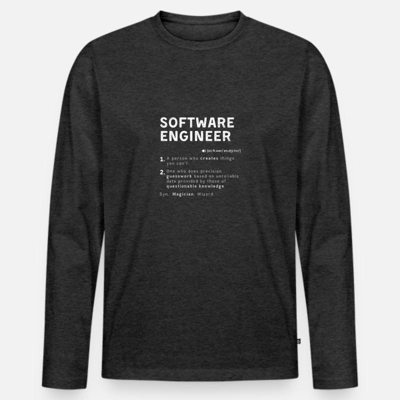 Funny Software Engineer Definition Computer Dev Men's Premium Organic Long Sleeve Shirt