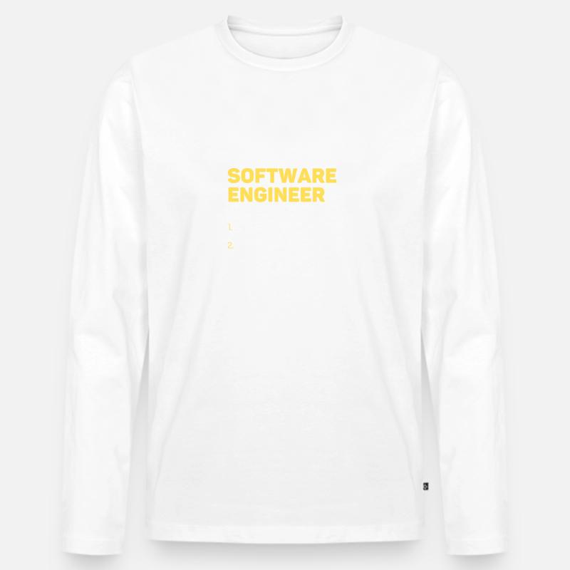 Lustige Software Engineer Definition Computer Dev Männer Premium Bio Langarmshirt