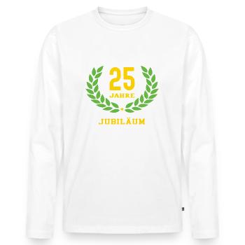 Verputzer Jubiläum 25 Jahre 25 jähriges Jubilaeum - Männer Premium Bio Langarmshirt - Weiß - Vorne - Nico (187cm)