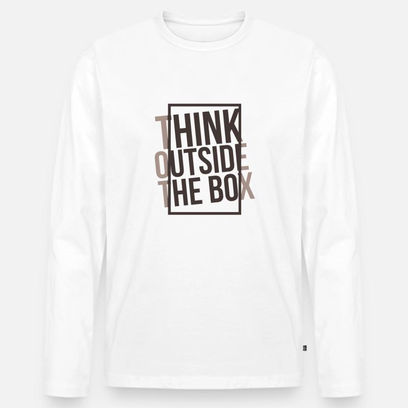 Think Outside the Box - Männer Premium Bio Langarmshirt - Weiß