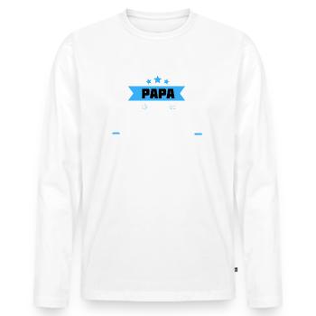 compliqué d’être papa & pilote - T-shirt manches longues Premium bio Homme - blanc - Devant - Nico (187cm)