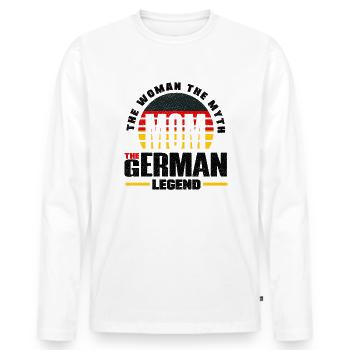 German Germany German Flag Mothers Day - Männer Premium Bio Langarmshirt - Weiß - Vorne - Nico (187cm)