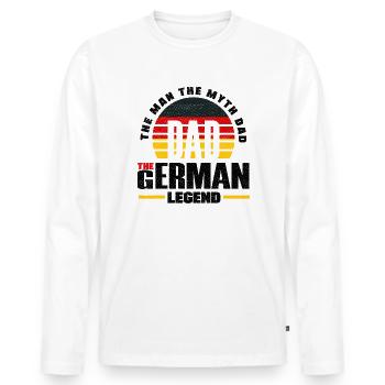 German Germany German Flag Fathers Day - Männer Premium Bio Langarmshirt - Weiß - Vorne - Nico (187cm)