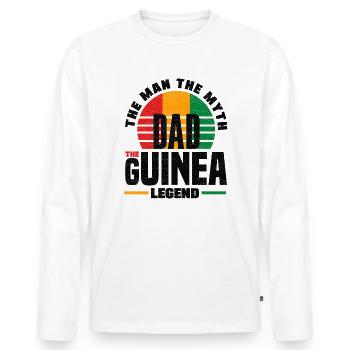 Guinea Guinea Guinea Flagge Vatertag - Männer Premium Bio Langarmshirt - Weiß - Vorne - Nico (187cm)