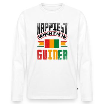 Guinea Guinea Guinea Flagge am glücklichsten, wenn ich in bin - Männer Premium Bio Langarmshirt - Weiß - Vorne - Nico (187cm)