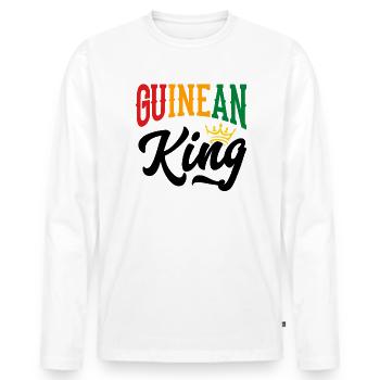 Guinea König Guinea Guinea Guinea Flagge - Männer Premium Bio Langarmshirt - Weiß - Vorne - Nico (187cm)
