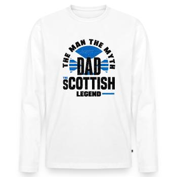 Schottisches Schottland Schottische Flagge Zitat - Männer Premium Bio Langarmshirt - Weiß - Vorne - Nico (187cm)