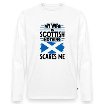Schottisches Schottland Schottische Flagge Zitat - Männer Premium Bio Langarmshirt - Weiß - Vorne - Nico (187cm)