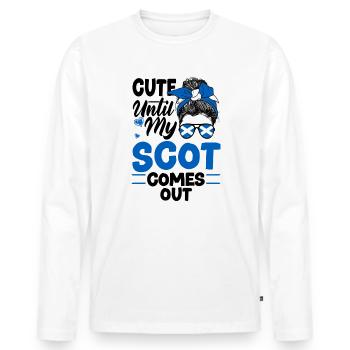 Schottisches Schottland Schottische Flagge Zitat - Männer Premium Bio Langarmshirt - Weiß - Vorne - Nico (187cm)