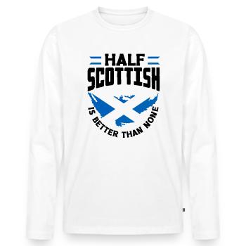 Schottisches Schottland Schottische Flagge Zitat - Männer Premium Bio Langarmshirt - Weiß - Vorne - Nico (187cm)