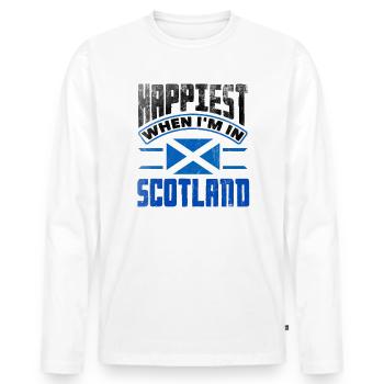 Schottisches Schottland Schottische Flagge Zitat - Männer Premium Bio Langarmshirt - Weiß - Vorne - Nico (187cm)