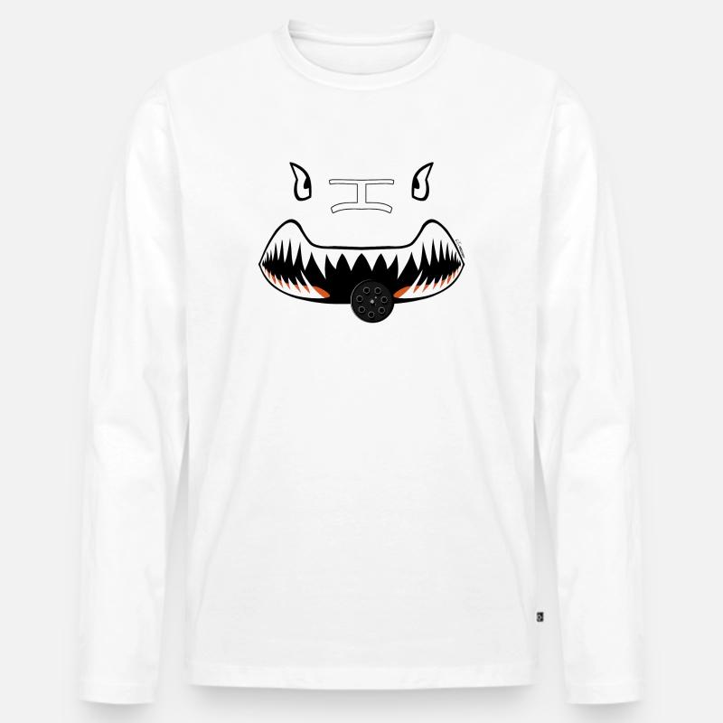 A10 WARTHOG face - AS2012 - Männer Premium Bio Langarmshirt - Weiß