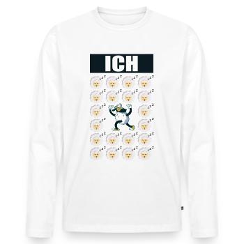 Ich bin das Schwarze Schaf cool mit Sonnenbrille - Männer Premium Bio Langarmshirt - Weiß - Vorne - Nico (187cm)