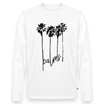 4palms (delta) - Men's Premium Organic Long Sleeve Shirt - white - Front - Nico (187cm)