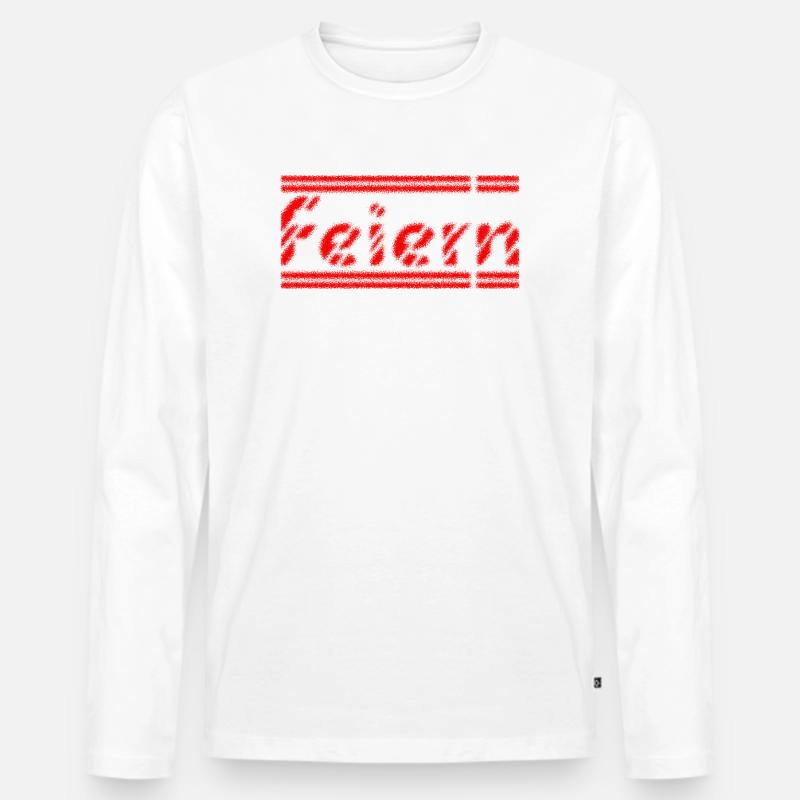 Feiern - Männer Premium Bio Langarmshirt - Weiß