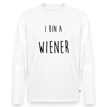 I Bin A Wiener - Männer Premium Bio Langarmshirt - Weiß - Vorne - Nico (187cm)
