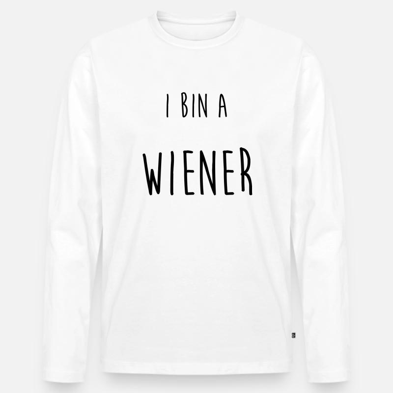 I Bin A Wiener - Männer Premium Bio Langarmshirt - Weiß