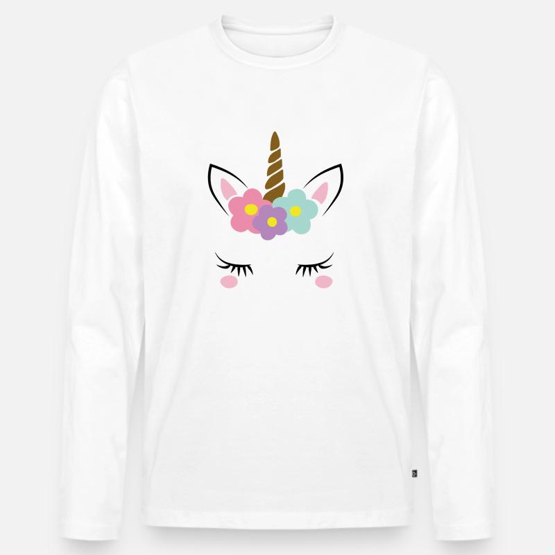 Einhorn Märchen Geschenk - Männer Premium Bio Langarmshirt - Weiß