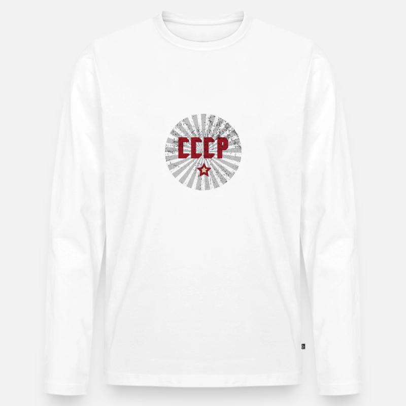 UdSSR Stern Symbol - Männer Premium Bio Langarmshirt - Weiß