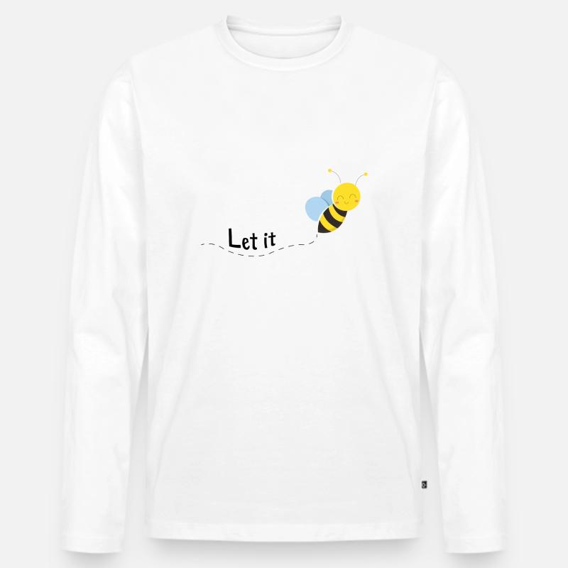 Let it bee Geschenk - Männer Premium Bio Langarmshirt - Weiß