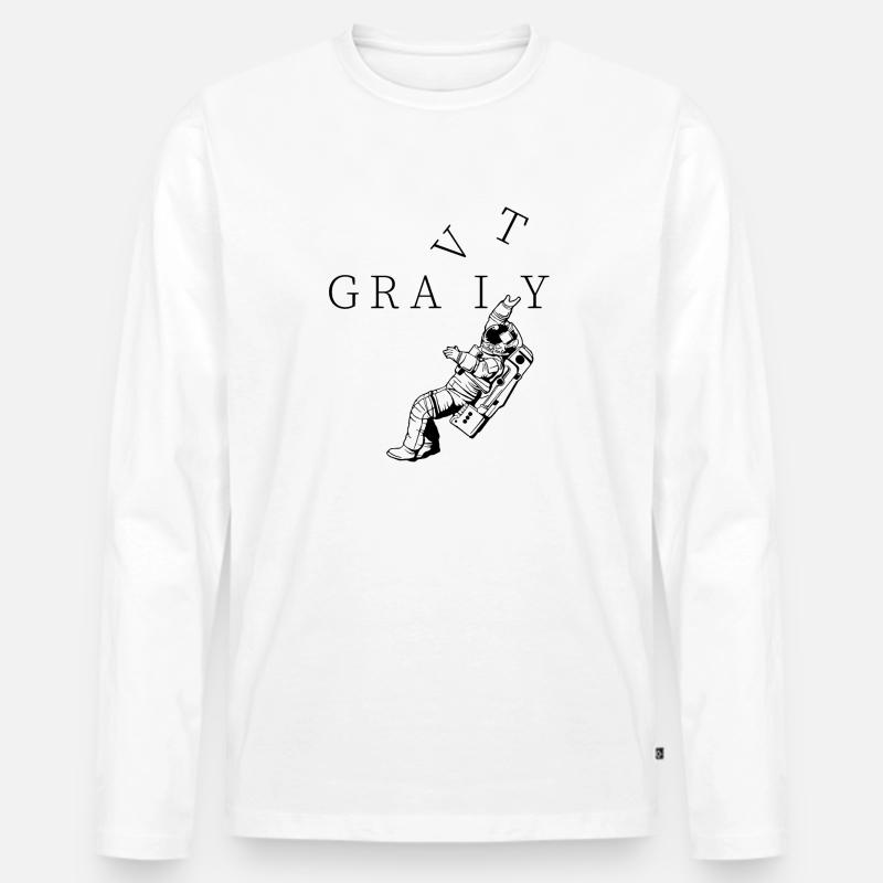 Astronaut Gravity Geschenk - Männer Premium Bio Langarmshirt - Weiß