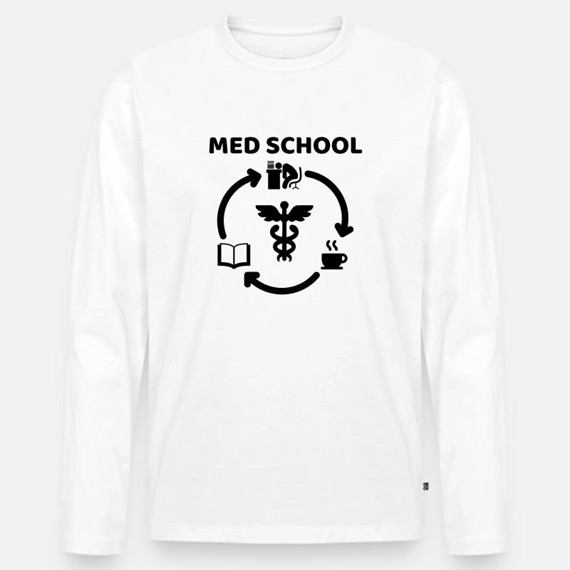 Studium Medizin Student Kaffee Geschenk - Männer Premium Bio Langarmshirt - Weiß