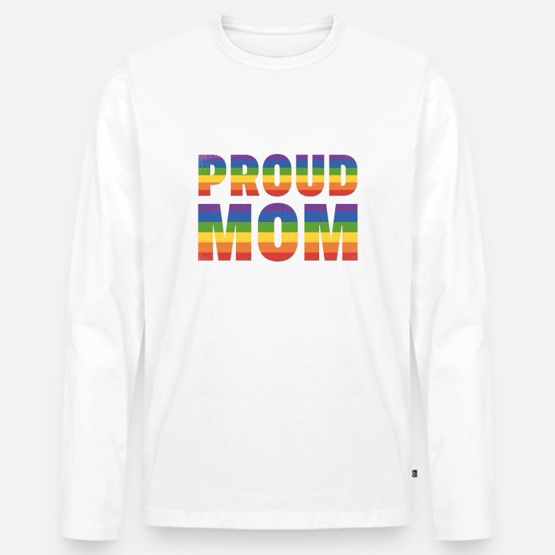 Proud Mom LGBT Geschenk - Männer Premium Bio Langarmshirt - Weiß
