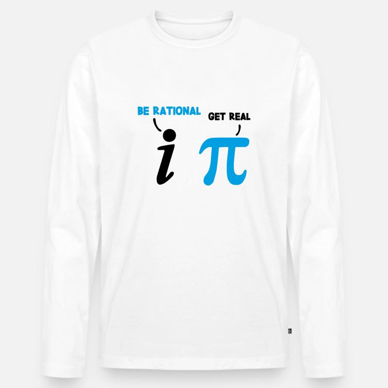 Mathe Spruch Rational Real Geschenk - Männer Premium Bio Langarmshirt - Weiß