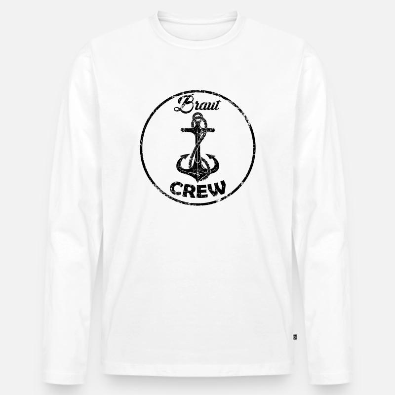 Braut Crew Geschenk - Männer Premium Bio Langarmshirt - Weiß
